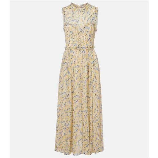 Ulla Johnson abito lungo kasia in chiffon di seta