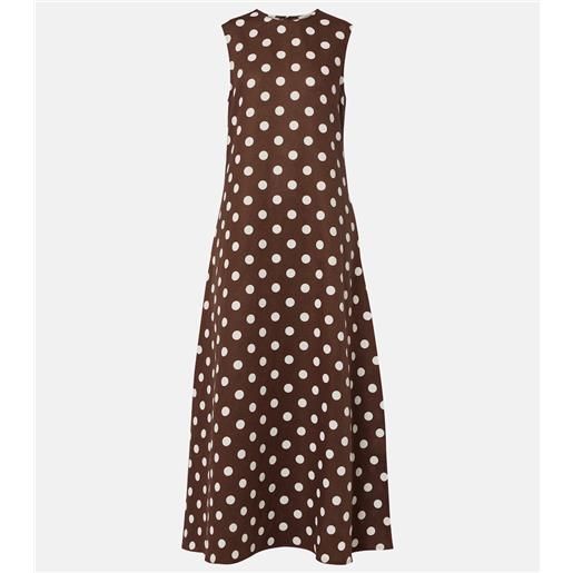 Asceno abito midi tallin in lino e cotone