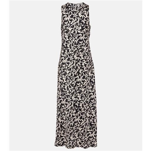 Asceno abito lungo valencia in twill di seta