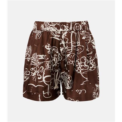 Asceno shorts zurich in twill di seta con stampa