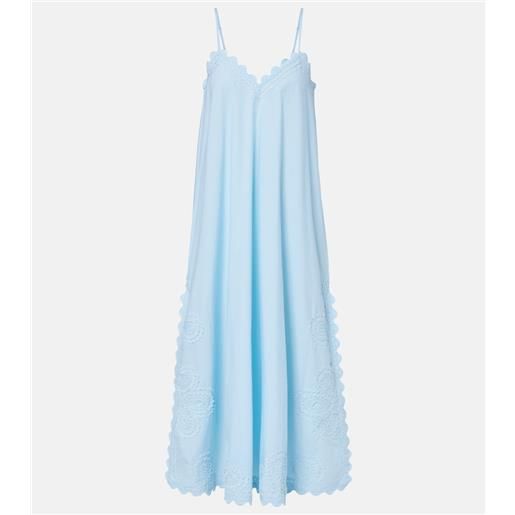 Juliet Dunn abito midi in cotone con ricamo