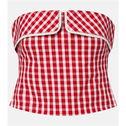 Posse top ebony in misto cotone a quadretti