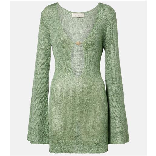 Bananhot abito corto rey in maglia con paillettes