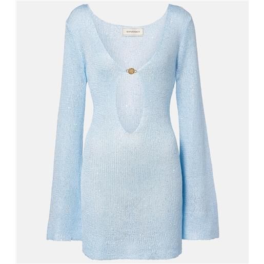 Bananhot abito corto rey in maglia con paillettes