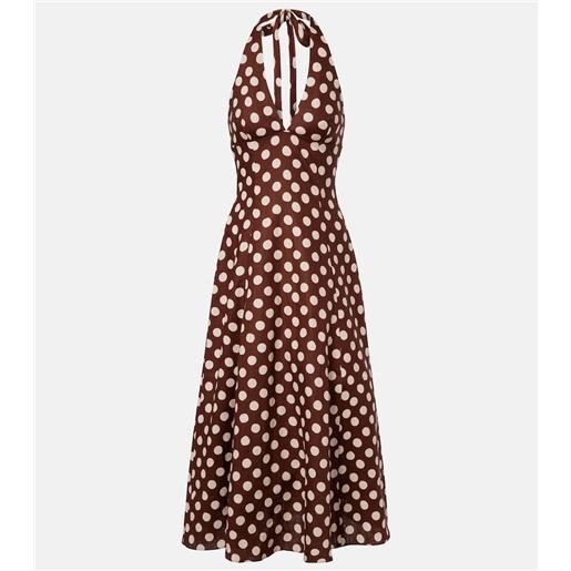 Faithfull abito midi marais in lino a pois