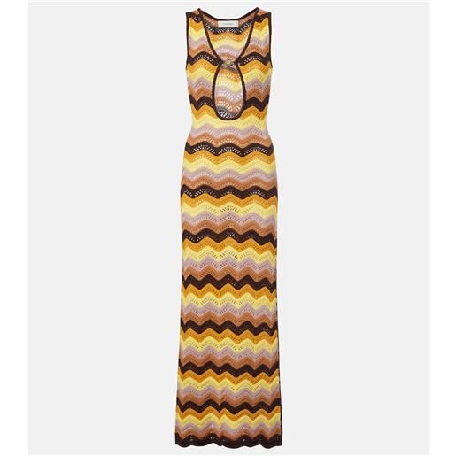 Bananhot abito lungo charli in misto cotone crochet