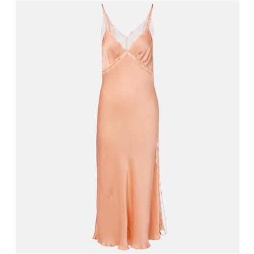 Poupette St Barth abito sottoveste luli in raso con pizzo