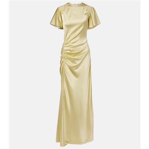 Veronica Beard abito lungo huntleigh in satin di misto seta
