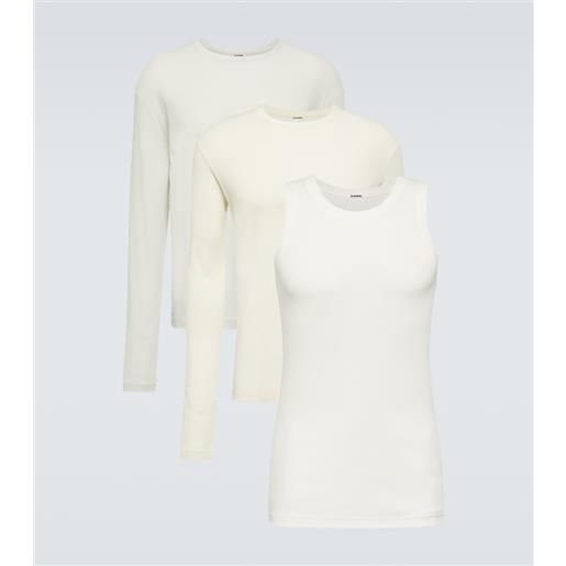 Jil Sander set di 3 t-shirt in jersey di cotone