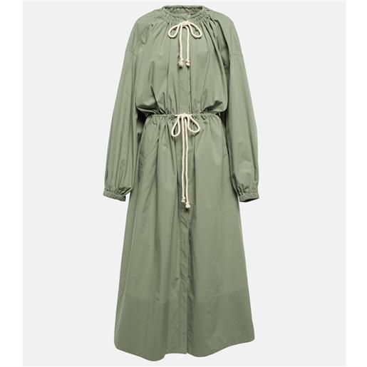 Jil Sander abito midi in popeline con coulisse