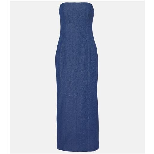 Tove abito midi di jeans alba senza spalline