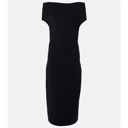 Toteme abito midi in maglia con scollo bardot