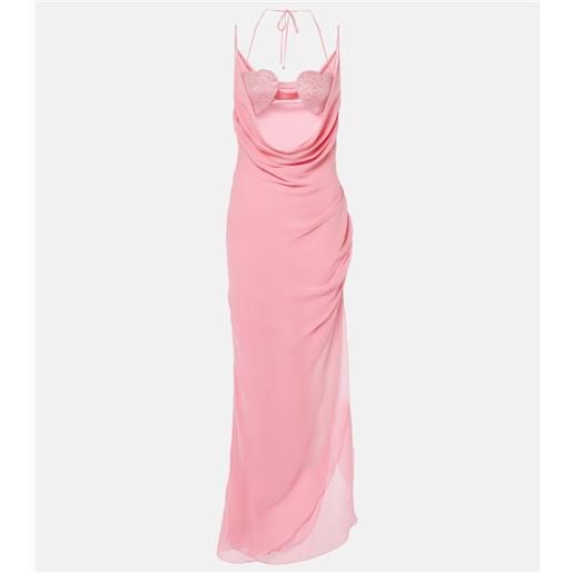 Blumarine abito lungo georg con decorazioni