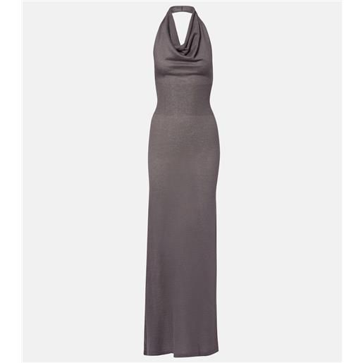 Aya Muse abito lungo reed con scollo all'americana