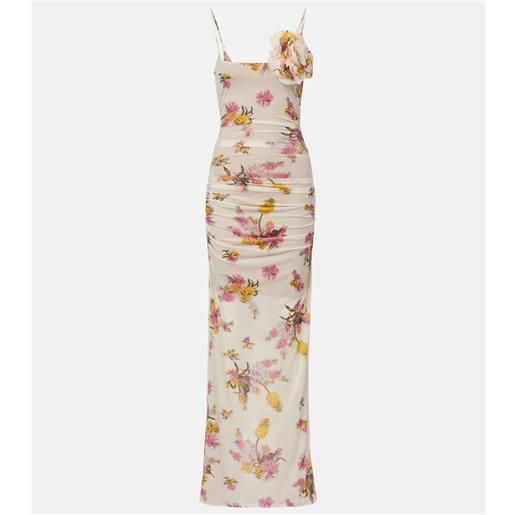 Blumarine abito lungo in jersey con applicazioni