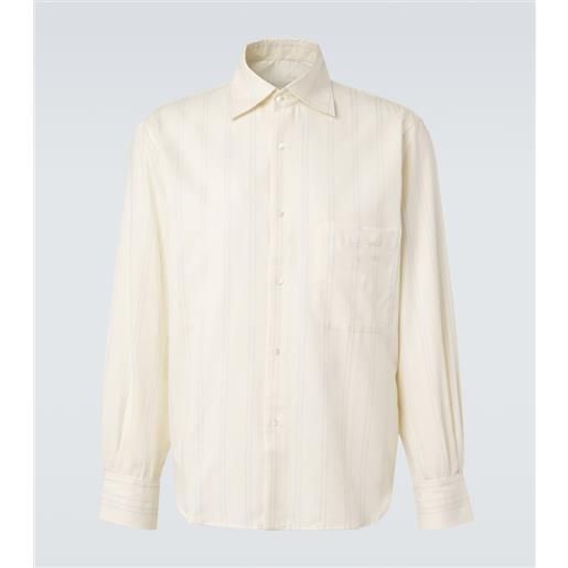 Stoffa stòffa camicia in cotone e seta a righe
