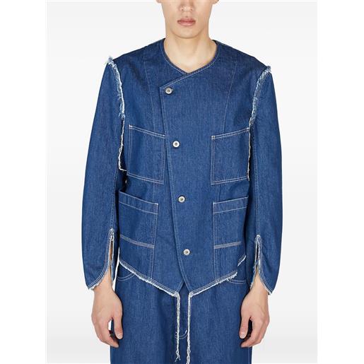 sulvam giacca denim asimmetrica - blu