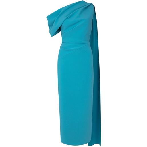 Roksanda abito maite midi con drappeggio - blu