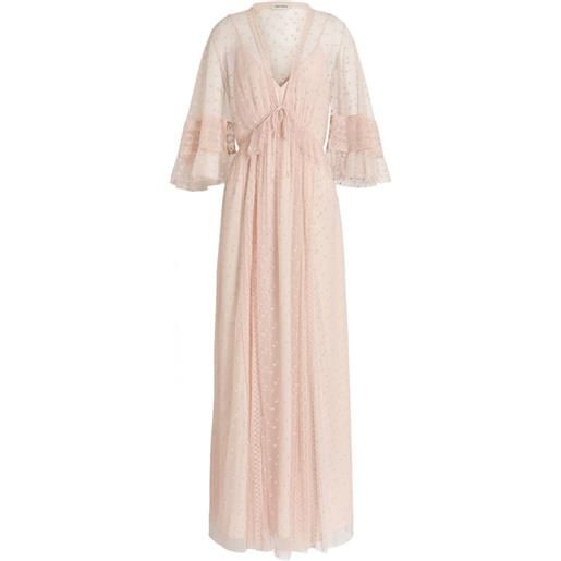 Alberta Ferretti abito lungo con ricamo - rosa