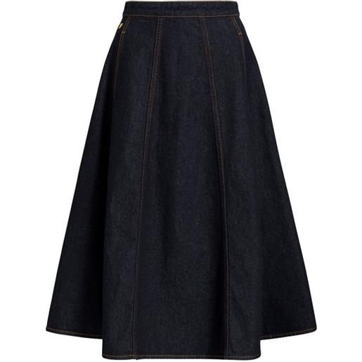 Alberta Ferretti gonna midi con cuciture a contrasto - blu