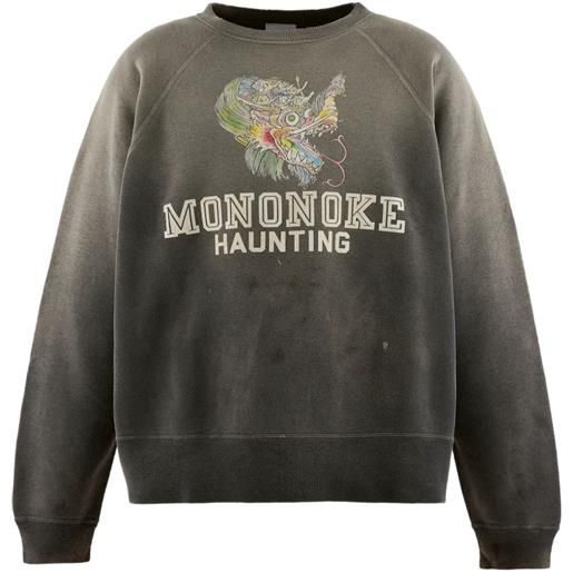 MONONOKE MADE felpa con effetto schiarito - grigio