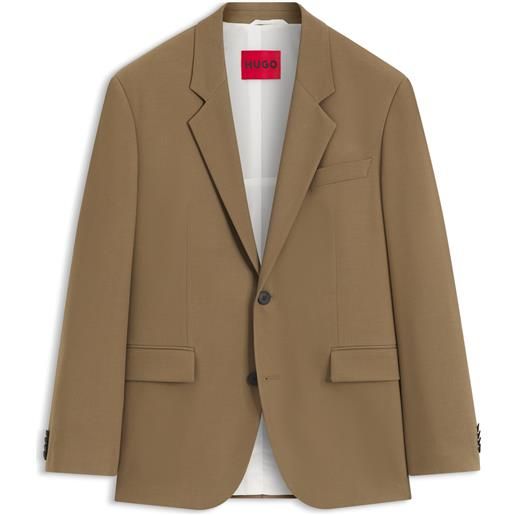 HUGO giacca dal fit moderno in twill elasticizzato ad alte prestazioni, beige