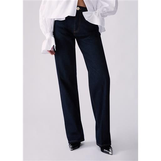 Liu jo jeans straight con dettagli in tessuto, lavaggio normale