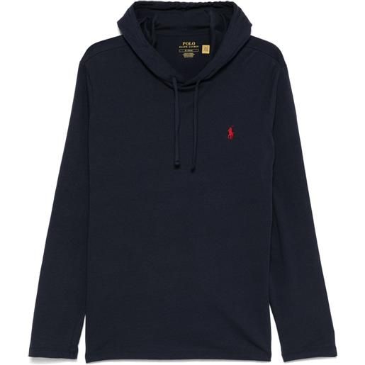 Polo Ralph Lauren felpa in jersey con cappuccio - blu