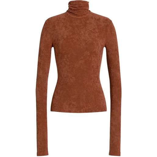 Alberta Ferretti top a collo alto - marrone