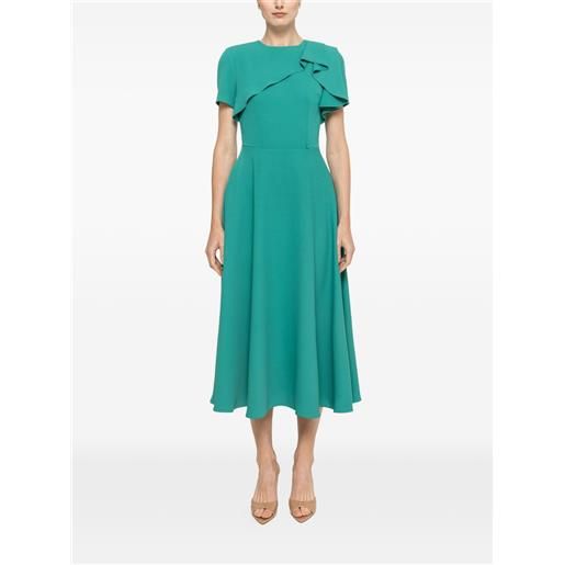 NISSA abito midi svasato con ruches - verde