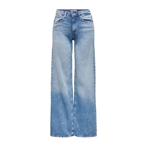 Only onlhope low waist wide dnm tai194 noos, denim light medium blue denim, 27 w x 30 l donne, denim light medium blue denim, 27w x 30l