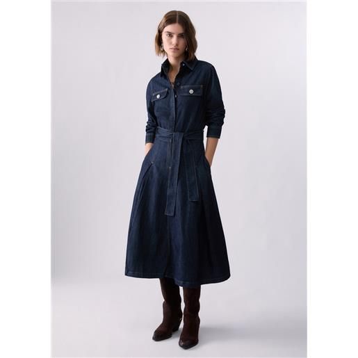 Liu jo abito lungo chemisier in denim, lavaggio normale