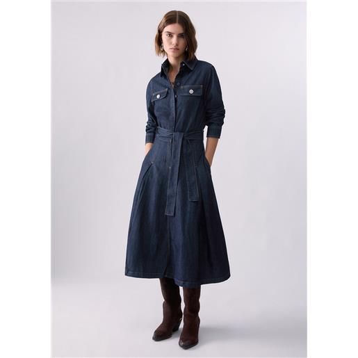 Liu jo abito lungo chemisier in denim, lavaggio normale