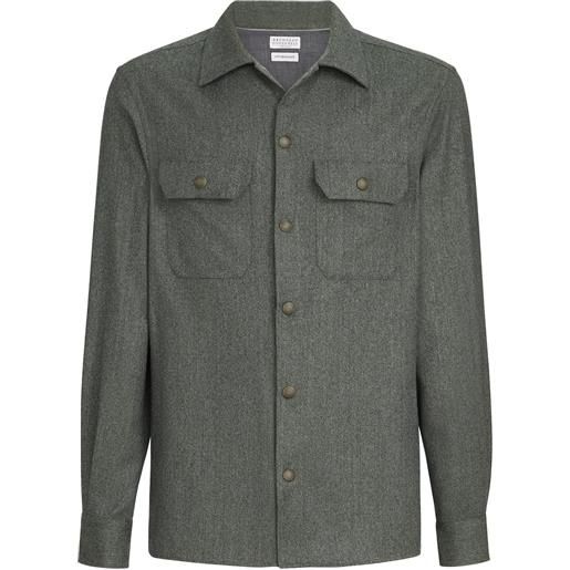 Brunello Cucinelli virgin wool flannel overshirt
