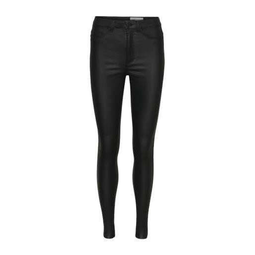 Noisy may donna nmcallie hw skinny coated pants noos pantaloni, black, xs/30
