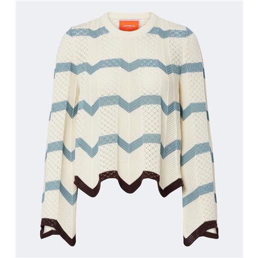 La DoubleJ pullover cropped in crochet di cotone