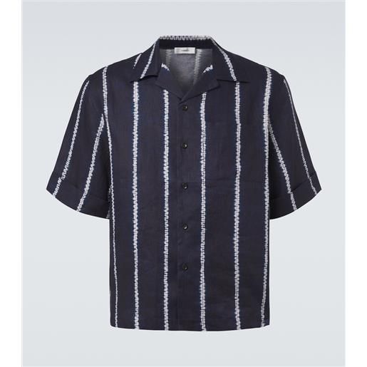 Commas camicia bowling in lino a righe