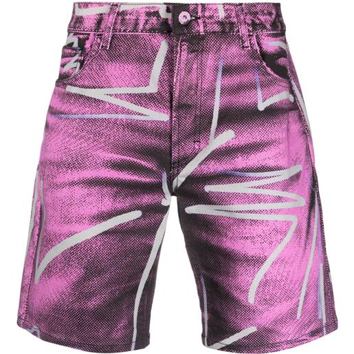 Moschino shorts denim shadows & squiggles - viola