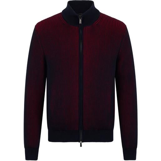 Moorer cardigan con zip - blu