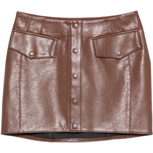 Patrizia Pepe minigonna con bottoni - b834 earth brown