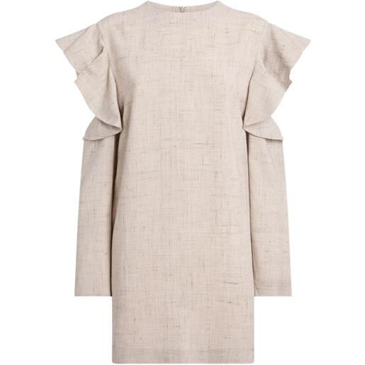 Moschino abito corto in tweed - toni neutri