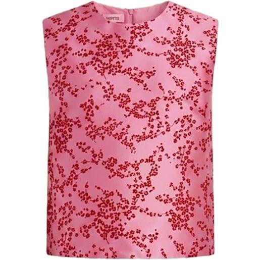 Alberta Ferretti blusa smanicata a fiori - rosa