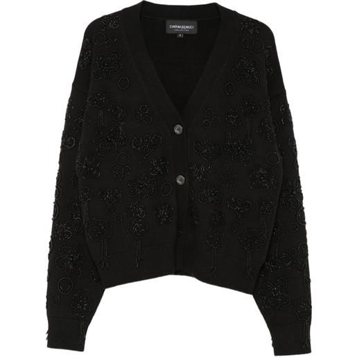 Cynthia Rowley cardigan paloma a fiori - nero