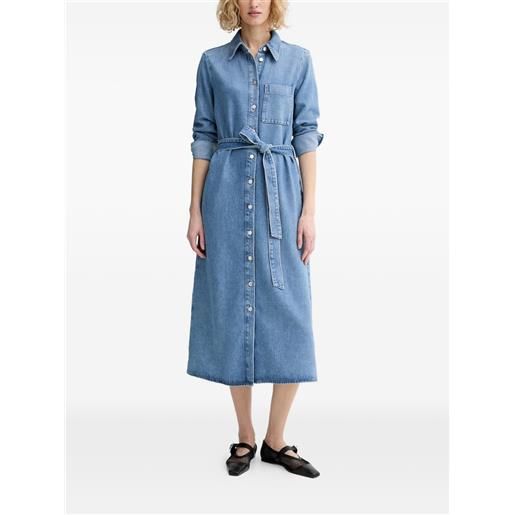 Marc O'Polo abito midi con bottoni e cintura - blu