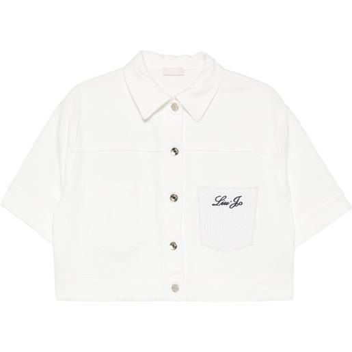 LIU JO giacca crop a maniche corte - bianco