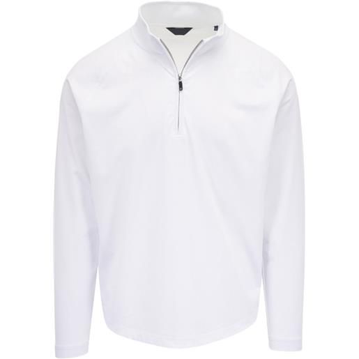 DEKE felpa in jersey con zip - bianco
