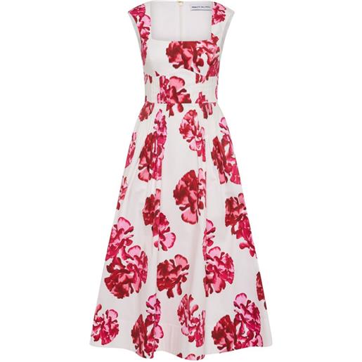 Rebecca Vallance abito damask rose midi a fiori - bianco