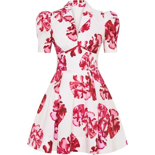 Rebecca Vallance abito midi a fiori con maniche a palloncino - bianco