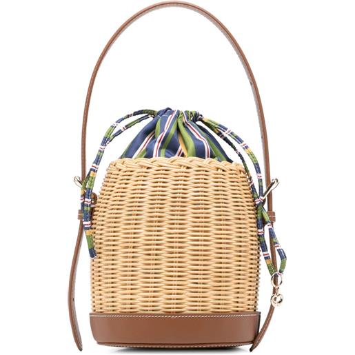 Maje x blanca borsa a secchiello con design a inserti - toni neutri