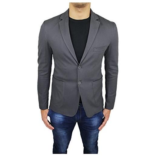 Mat Sartoriale giacca blazer sartoriale uomo grigio scuro slim fit aderente casual elegante taglia xs s m l (xs, grigio scuro)